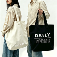 Sac fourre-tout en toile de canard couleur unie personnalisé en usine, multi-poches, pliable, avec poignée renforcée, lavable, écologique, pour le shopping