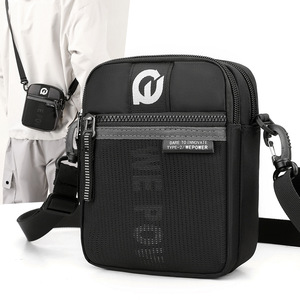 WePower – sac de poitrine en nylon imperméable pour hommes, sac à bandoulière pour usage quotidien, noir, gris, bleu foncé, couleur unie, hiver 2023 - Product Image 3