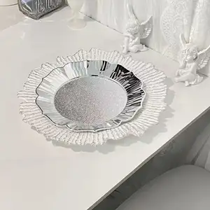 Gold Reef Charger Plates For Dinner Wedding Decoration Wedding Dishes Porcelain Silver Charger Plate Plastic Charger Plates
