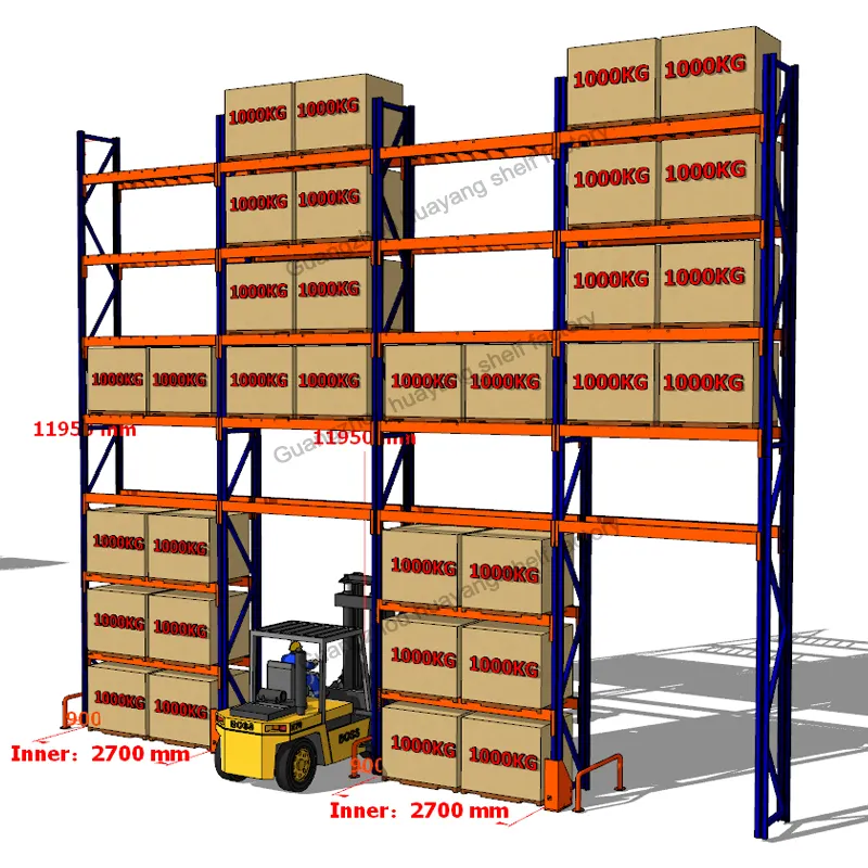 3000 4000 KG Duty Heavy Rack 3 Ton Cámara frigorífica Almacén Sistemas de almacenamiento Palet Racking Precios Comercio