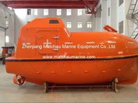 Gebrauchtes, vollständig geschlossenes Rettungsboot mit Davit zum Verkauf – Lebensrettendes Boot für den maritimen Einsatz