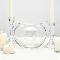 Vase Rond Minimaliste en Verre Transparent, Mini Aquarium, Bol Décoratif en Verre Multi-tailles pour Aquarium, Porte-bougie et Vase à Plantes