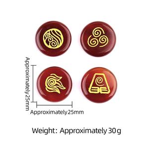 DIY 2074 Symboles d'aura des <span class=keywords><strong>quatre</strong></span> <span class=keywords><strong>éléments</strong></span> de la Grèce antique, pierre d'agate naturelle, pierre précieuse sculptée à la main, <span class=keywords><strong>éléments</strong></span> de la terre, de l'eau et du feu - Product Image 5