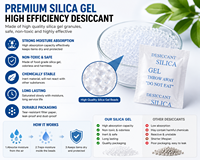 Gel de silice 5g déshydratant, absorbant d'humidité, agent de séchage, qualité alimentaire, sûr, écologique, absorbant, taux d'absorption d'humidité de 35%