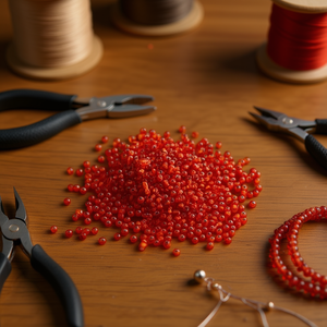 Perline rosse Ilan Abalorios da 4 mm, 50 g, per la creazione di gioielli - Product Image 3