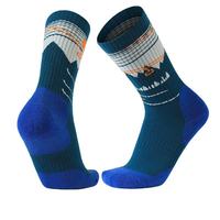 Chaussettes de sport et de randonnée en laine mérinos à rayures, avec logo personnalisé, en tissu éponge épais et respirant, avec bordure renforcée, haute qualité