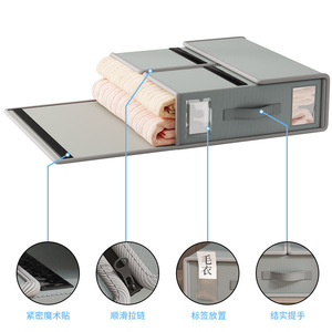 Boîte de rangement pour vêtements, rectangulaire, avec compartiments pour draps, housses de couette, conception pliable et portable - Product Image 5