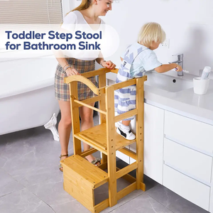 Tour d'apprentissage moderne en bois massif pour bébés et enfants usage domestique chaise bébé salle de bain extérieure cuisine salon vente en gros - Product Image 4