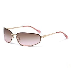 Gafas de Sol Ovaladas Sin Montura Estilo Y2K para Mujer, Novedad 2026, Gafas de Sol de Moda Premium con Estilo Europeo Americano para Comercio Transfronterizo - Product Image 1