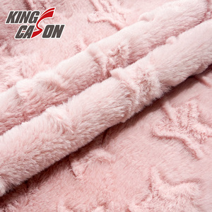 Kingcason - Venta al por Mayor de Tela de Pelo de Conejo Cepillado de Alta Calidad, Peso Medio, Diseño de Estrella en un Solo Lado, para Prendas, Mantas y Textiles para el Hogar - Product Image 4