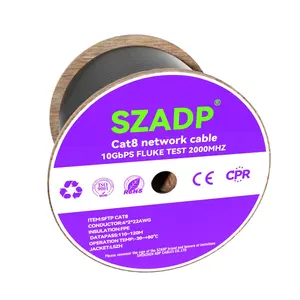 高性能局域网电缆CAT8 0.56毫米纯铜导体和聚氯乙烯/LSZH护套网络电缆