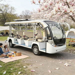 รถบัสไฟฟ้าสำหรับนักท่องเที่ยว ได้รับการรับรองมาตรฐาน CE 14 ที่นั่ง ใช้พลังงานแบตเตอรี่ สำหรับการเดินทางชมวิว - Product Image 1