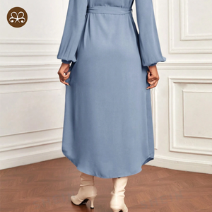 Abito elegante a maniche lunghe premaman da donna Casual da giorno in stato di gravidanza abito da camicia morbido - Product Image 4