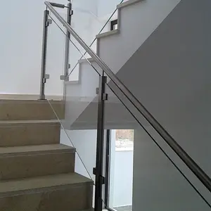 Outdoor glass railing with led light aluminum railing design balustrade frameless glass Glass Railing for house