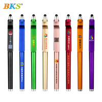 Lot de 100 stylos gel multifonctions BKS 0,5 mm à encre noire, non effaçables, pour bureau et école, avec logo personnalisé, échantillon
