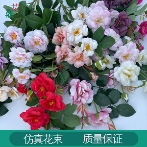 Nouvelles fleurs artificielles en soie Iceberg Rose à 7 têtes, réalistes, pour mariage, décoration intérieure, accessoires de photographie en studio - Product Image 5