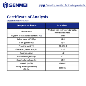 Émulsifiant alimentaire de haute qualité <span class=keywords><strong>E471</strong></span> 95% Poudre de monostéarate de glycérol (GMS) Monoglycéride distillé Additifs alimentaires - Product Image 3