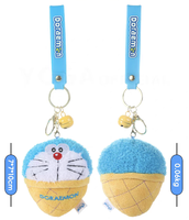 Lot de porte-clés en peluche Doraemon Dorami série crème glacée, sous licence officielle, rembourrage en coton PP doux, breloque de sac