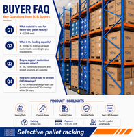 Étagère de stockage d'entrepôt robuste double face, testée en simulation de brouillard salin 500H, pour centre logistique industriel à grande échelle