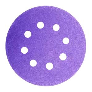 Approvisionnement d'usine 5 pouces 8 trous Film disque de sable crochet et boucle papier de verre violet 60 à 2000 grains pour le polissage <span class=keywords><strong>automobile</strong></span> - Product Image 1