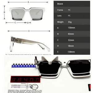 Gafas de Sol Cuadradas Extra Grandes de Lujo con Logotipo Personalizado para Hombre y Mujer, Gafas de Sol Coloridas con Marco Grande - Product Image 5