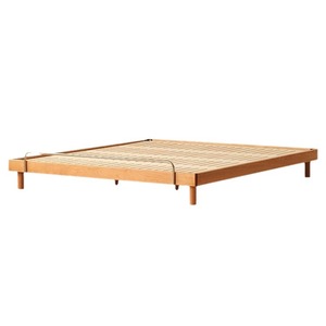 Cherry Wood Tatami <b>Bed</b> Frame 1.8M Japanese Style Platform <b>Bed</b> No Headboard Durable Bedroom Furniture - Product Image 3