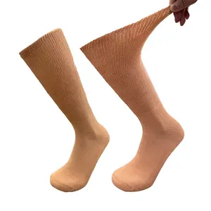 Chaussettes pour diabétiques en coton 144n demi-éponge coupe ample équipage nu sans couture robe médicale pour hommes femmes