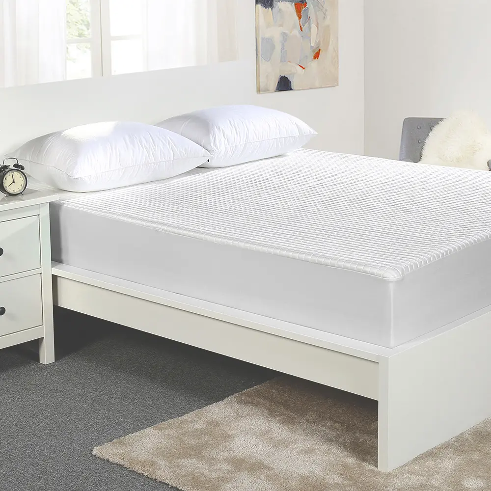 Funda protectora de colchón de refrigeración acolchada de calidad, almohadilla de protección de cama impermeable para el hogar, estilo liso