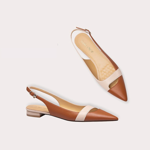 Chaussures Plates <span class=keywords><strong>Femme</strong></span> en PU, Sandales Plates Décontractées avec Bride Arrière et Bout Pointu pour Filles et Dames - Product Image 3