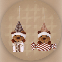 Maßgefertigte Schokoladenbraune Keks-Bären Süßigkeiten-Ornamente Großpackung Mini 5*2,5*2,5 Zoll Niedliche Polyester Weihnachtsbaum-Hängedekoration
