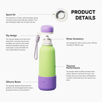 Botol Termos Olahraga Warna Fashion dengan Gagang Sedotan Stainless Steel, Desain Kreatif, Laris Manis, Cocok untuk Perjalanan Antar Negara