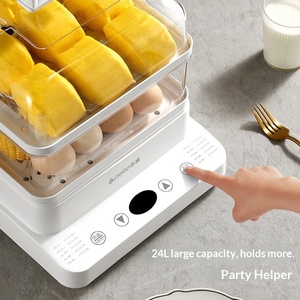 Cuiseur Vapeur Électrique Multifonctionnel Chigo 24L Grande Capacité avec Couvercle Transparent, Trois Niveaux, Commande Tactile – Idéal pour la Maison, Cadeau, Vente en Gros - Product Image 4