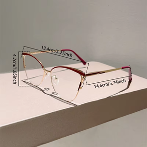 Nouvelles Lunettes Anti-Lumière Bleue Oeil de Chat en Métal Doré Massif 2026, Monture Légère et Polyvalente Unisexe - Product Image 4