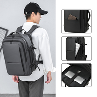 Tas Ransel Bisnis Pria Kapasitas Besar yang Dapat Diperluas, Tas Laptop Premium Multi-Fungsi untuk Perjalanan Bisnis