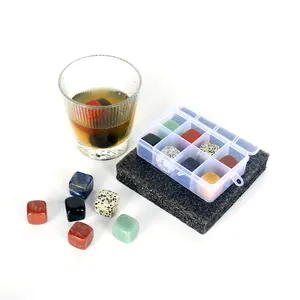 Fengshui Wholesale Natural Crystal Whiskey Stones Energy Semi Precious Crystal Cube Square Tumbled Stone For Healing