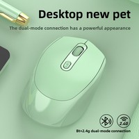 Ratón Inalámbrico 2.4G y Bluetooth de Modo Dual, Estilo RGB, Interfaz USB, Silencioso y Recargable, Compatible con Apple Mac y Computadoras de Oficina