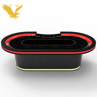 Tables de jeu personnalisées YH Table de poker Texas en bois de 96 pouces Set 10 joueurs Mesa Poker avec lumière LED