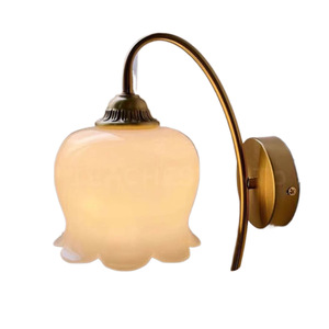 French Lily Of The Valley <b>Wall</b> Lamp E14 Led <b>Light</b> Source Tricolor <b>Switch</b> Control Bedroom Living Room Vintage Style - Product Image 5