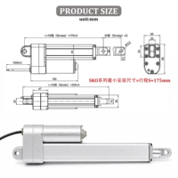 Varilla de Empuje Eléctrica de 12 V y 24 V CC, Motor Lineal de Alto Torque, Galvanizado, Color Gris Plateado, Dispositivo de Elevación Industrial de Empuje y Tracción