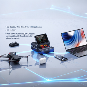 Chargeur d'équilibrage intelligent EV-PEAK A1-<span class=keywords><strong>PRO</strong></span> 200W DC 10A avec écran tactile 3,2 pouces et contrôle par application pour batterie LiPo FPV de drone 1-6S - Product Image 4