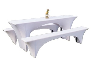 Tre Pezzi Blu Navy poliestere fodera Per La Birra Tavolo Panche Indoor e Outdoor di Cerimonia Nuziale Del Partito Della Decorazione di Festival - Product Image 5