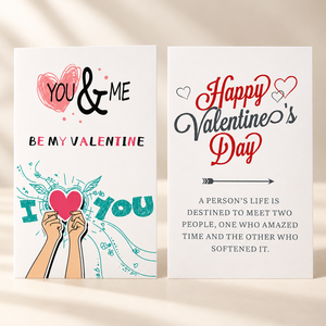Biglietto d'Auguri di San Valentino Personalizzato con Disegni a Mano, 'Tu e Io Siamo il Nostro San Valentino', Biglietto d'Amore Romantico - Product Image 1