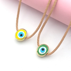 Collana N74 con Catena a Corda, Placcata in Oro, con Perline di Vetro, Regolabile, Motivo Occhi Vintage, per Uso Quotidiano e Regalo per Donne - Product Image 3