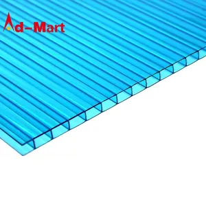 Feuille de polycarbonate bleu lac <span class=keywords><strong>en</strong></span> gros personnalisée, panneau de toiture <span class=keywords><strong>en</strong></span> polycarbonate creux gaufré - Product Image 1