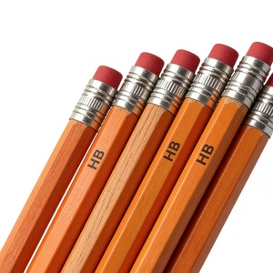 Precio de Fábrica, Lápiz de Madera Económico para Material Escolar con Mina HB y Borrador en la Parte Superior - Product Image 4