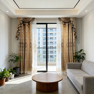 Nuovi <span class=keywords><strong>Design</strong></span> di <span class=keywords><strong>Tende</strong></span> per Ufficio e <span class=keywords><strong>Soggiorno</strong></span>, <span class=keywords><strong>Tende</strong></span> Oscuranti di Lusso con Ricami per Hotel - Product Image 6