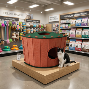 Villa pour <span class=keywords><strong>chat</strong></span> en fibre de polyester de luxe, maison pour animaux à 2 étages pour 1 à 2 chats - Product Image 3