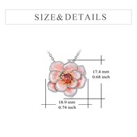 Vente en gros de collier pendentif fleur de pivoine en émail rose en argent sterling 925 pour femme