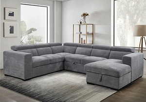 Vendita di Fabbrica: Set di Divani Multifunzionali a U di Grandi Dimensioni con Letto Estraibile e Vano Contenitore per Soggiorno e Appartamento - Product Image 5
