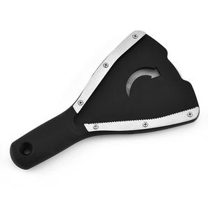 Abrelatas de Acero Inoxidable con Mango Negro, Herramienta de Cocina Multiusos, Destapador de Botellas, Destornillador - Product Image 1